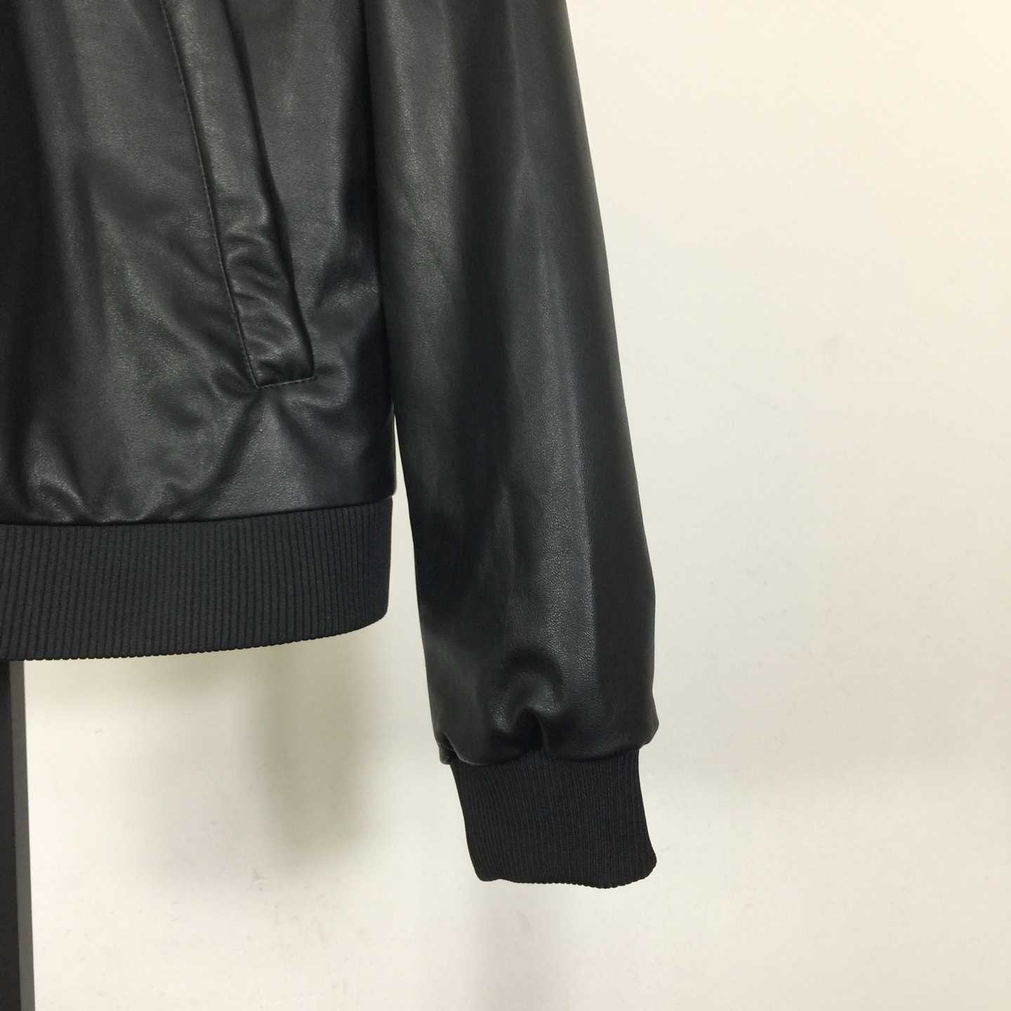 Prada Leather Bomber Jacket - FashionPlug