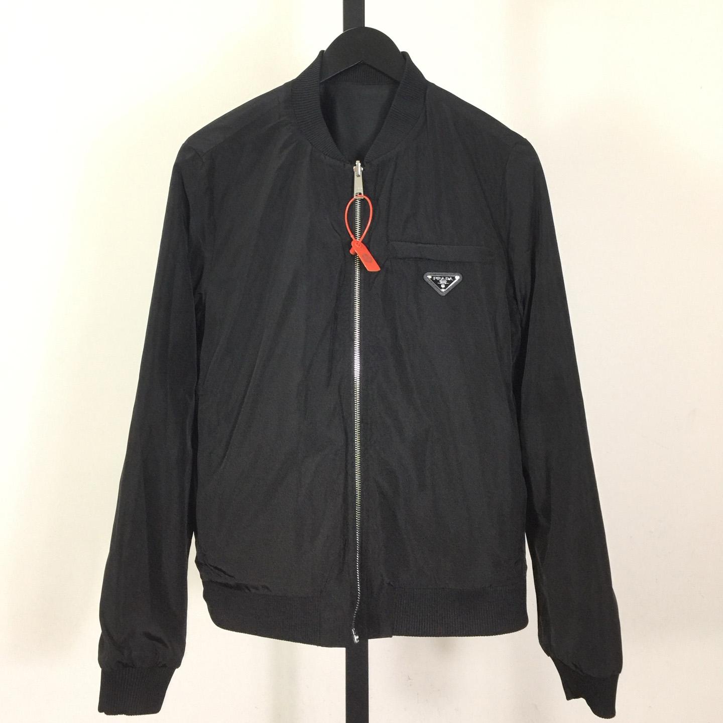 Prada Leather Bomber Jacket - FashionPlug