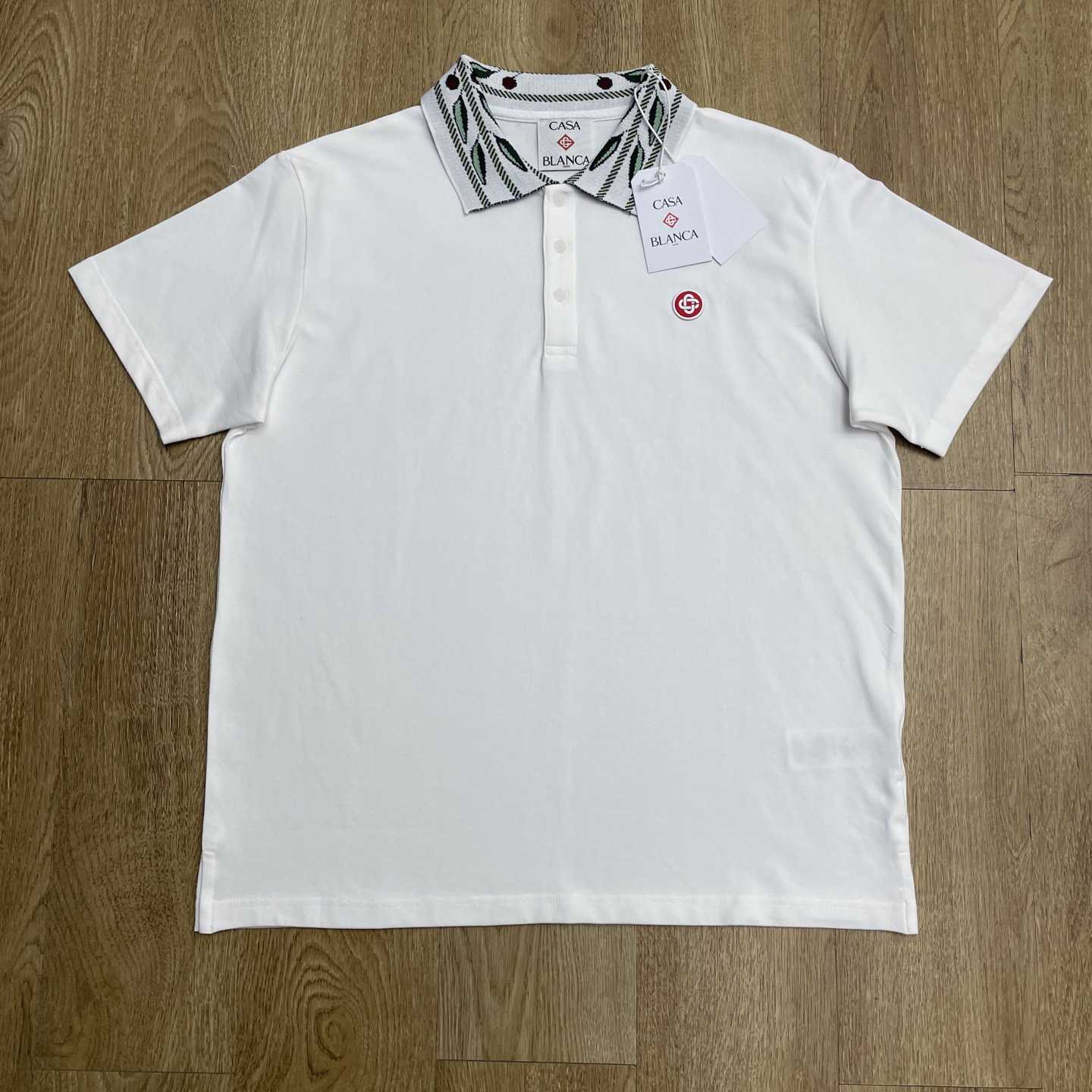 Casablanca Laurel Pique Short Sleeve Polo Shirt    c1097 - FashionPlug