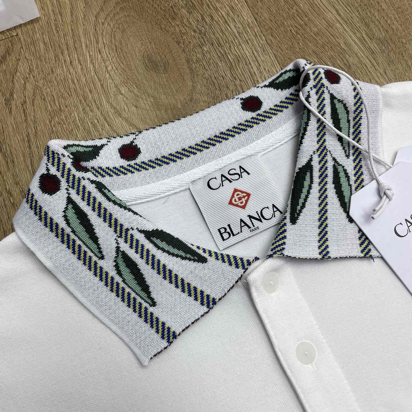 Casablanca Laurel Pique Short Sleeve Polo Shirt    c1097 - FashionPlug