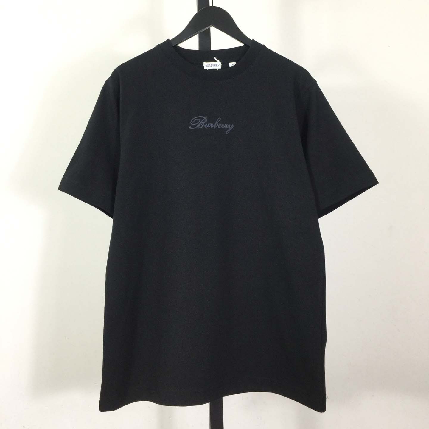 Burberry Check Cursive Logo Cotton T-shirt - FashionPlug