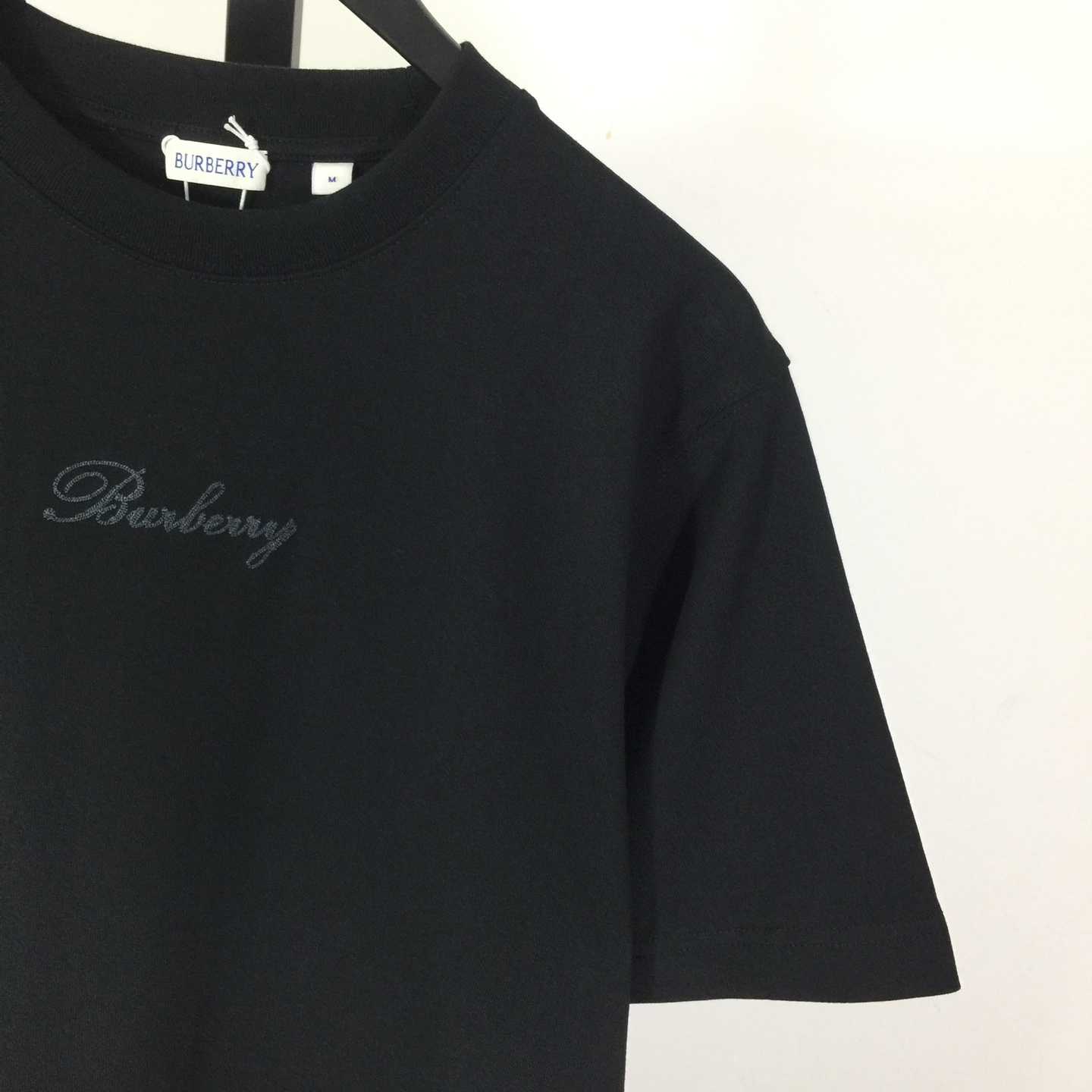 Burberry Check Cursive Logo Cotton T-shirt - FashionPlug
