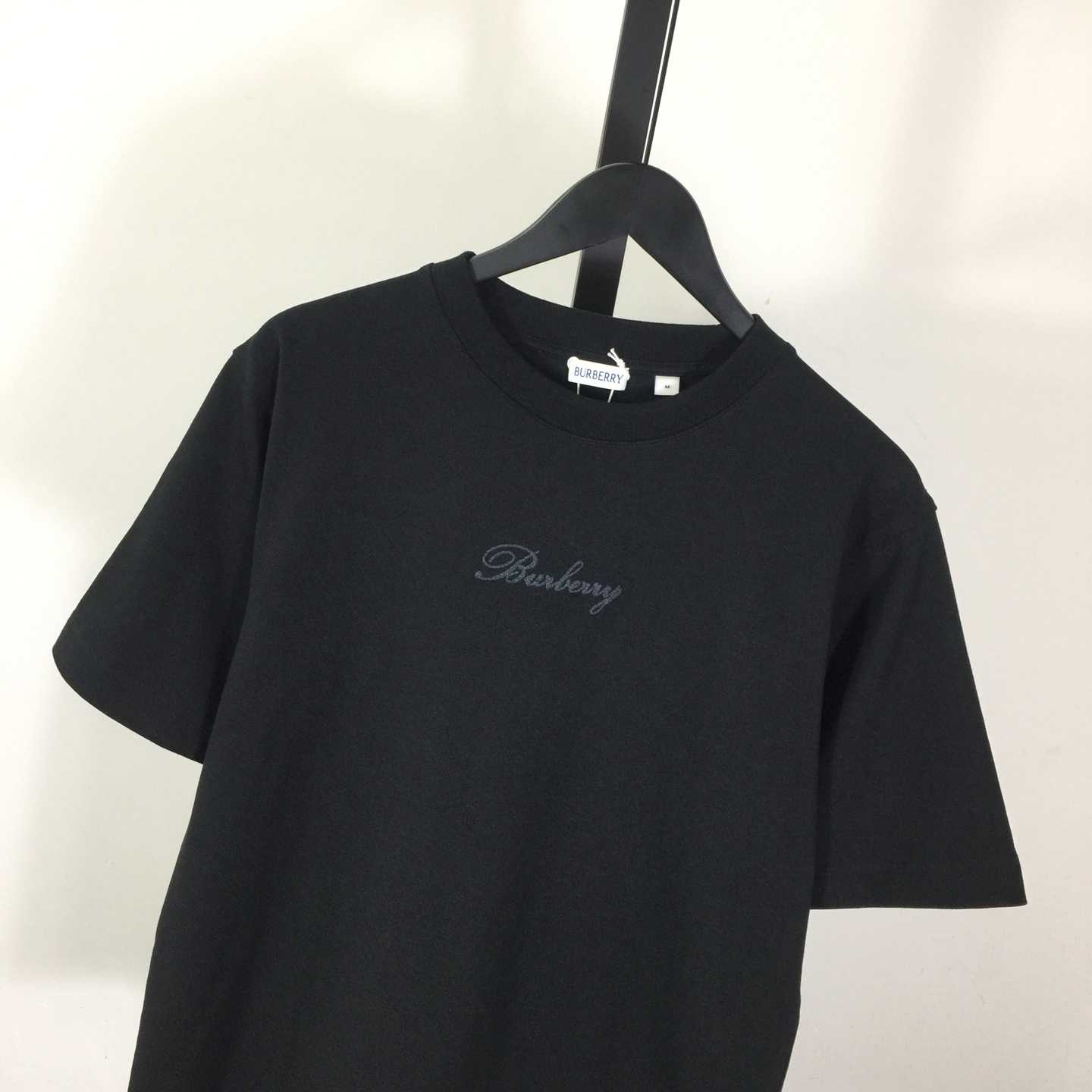 Burberry Check Cursive Logo Cotton T-shirt - FashionPlug
