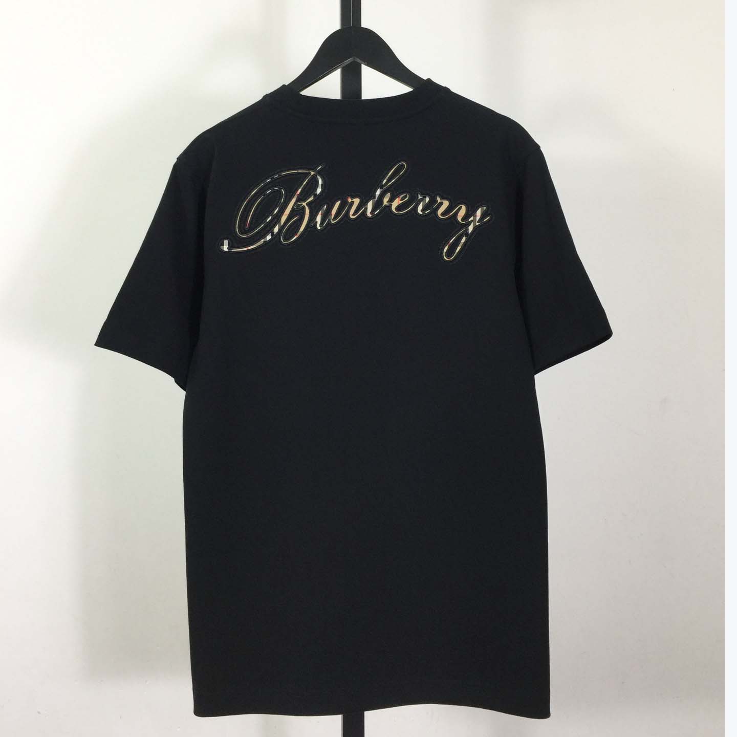 Burberry Check Cursive Logo Cotton T-shirt - FashionPlug