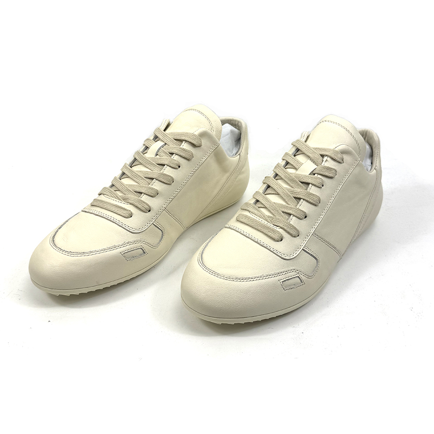 Rick Owens Minimal Sneak Leather Panel Sneakers - FashionPlug