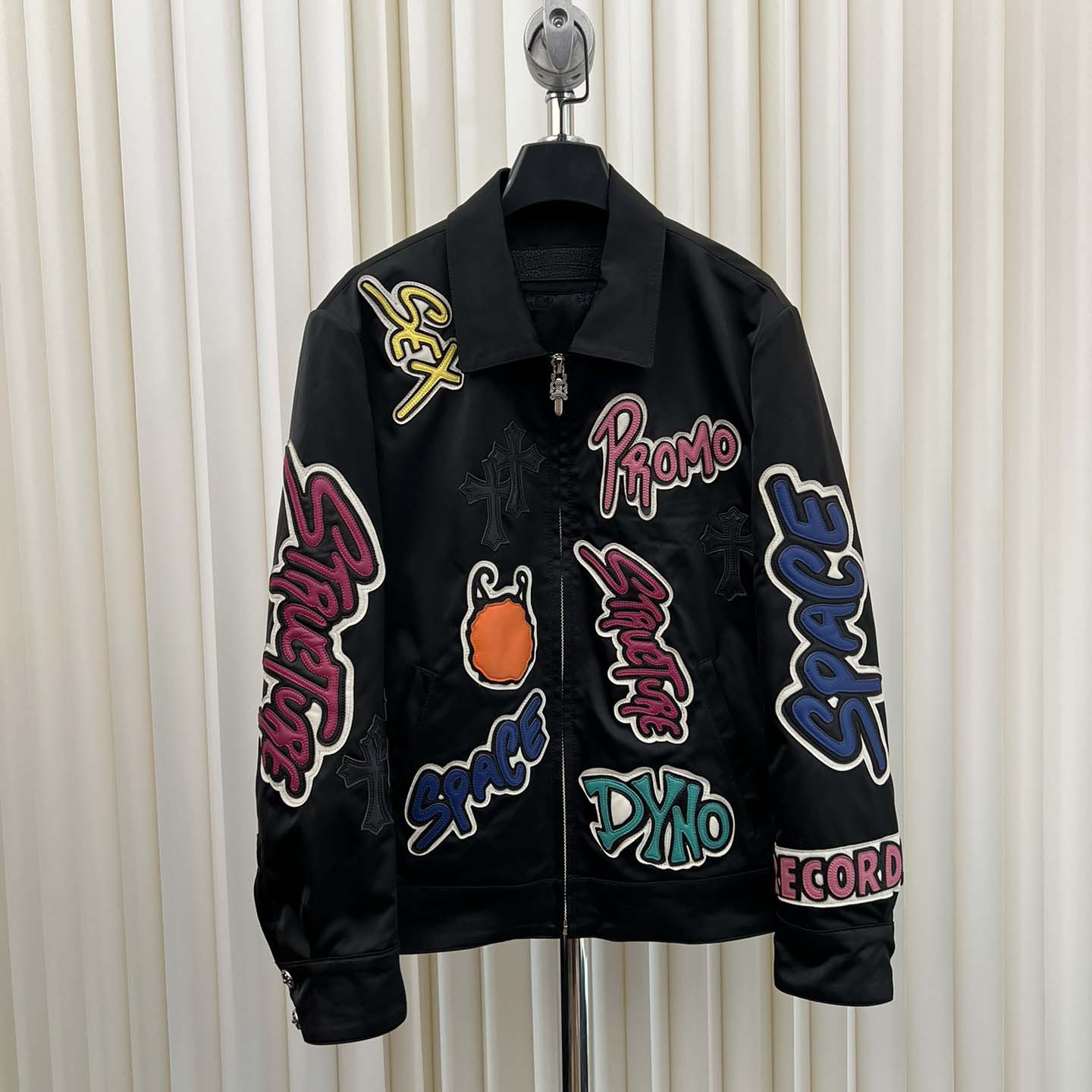 Chrome Hearts Matty Boy Cross patch Zip Up Jacket  - FashionPlug