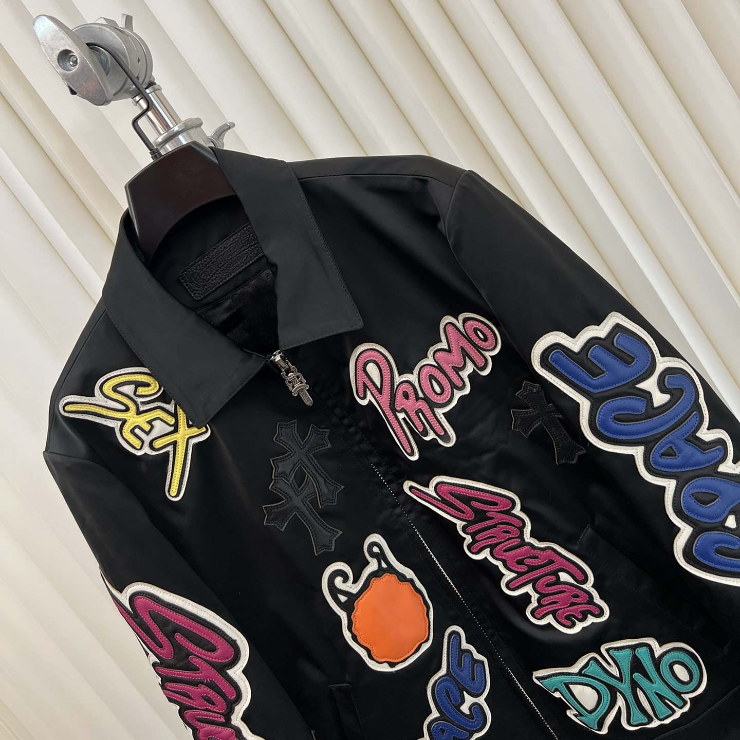 Chrome Hearts Matty Boy Cross patch Zip Up Jacket  - FashionPlug