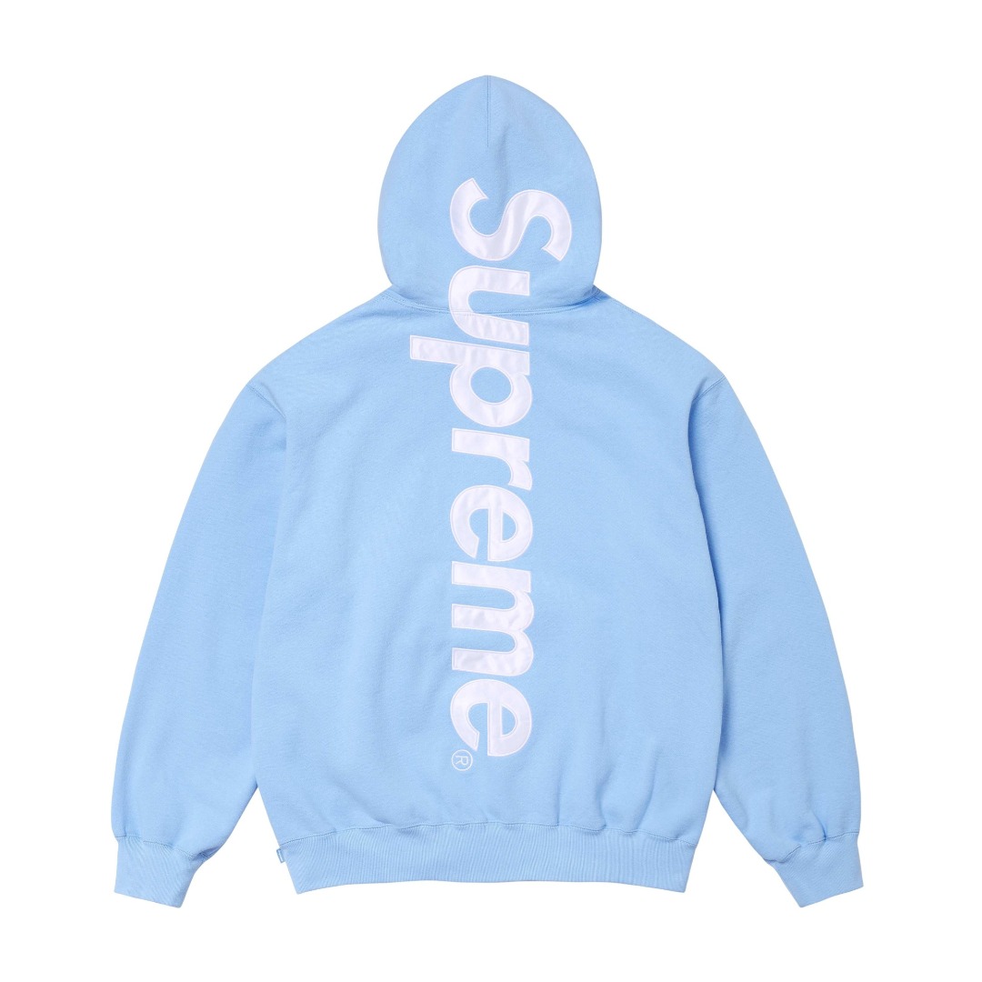 Supreme Satin Appliqué Hooded Sweatshirt - FashionPlug