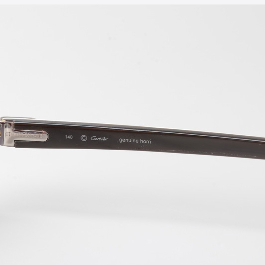 Cartier CT_3524012 White Mix Black Buffalo Sunglasses In Silver Gradient Gray - FashionPlug