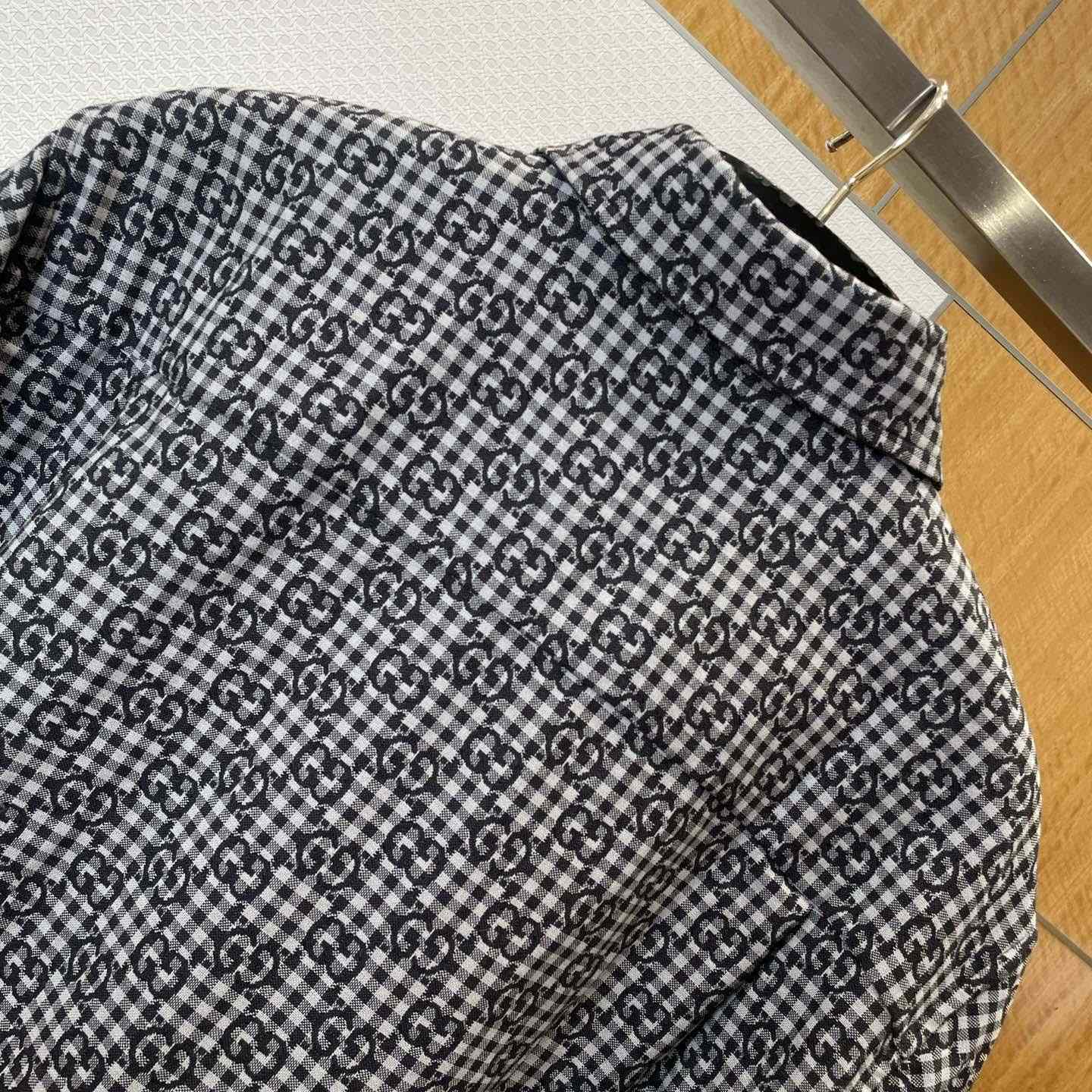 Gucci GG Gingham Cotton Wool Jacquard Shirt - FashionPlug