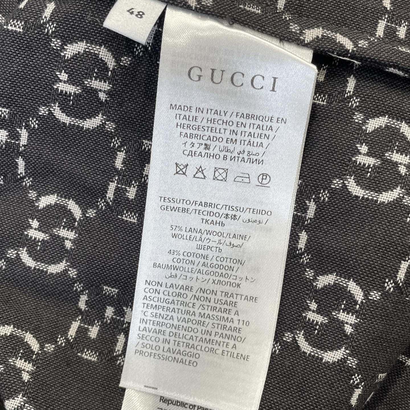 Gucci GG Gingham Cotton Wool Jacquard Shirt - FashionPlug