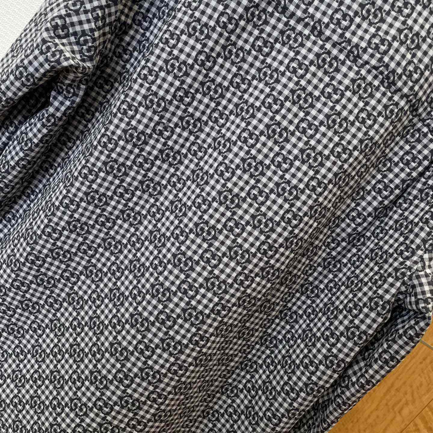 Gucci GG Gingham Cotton Wool Jacquard Shirt - FashionPlug