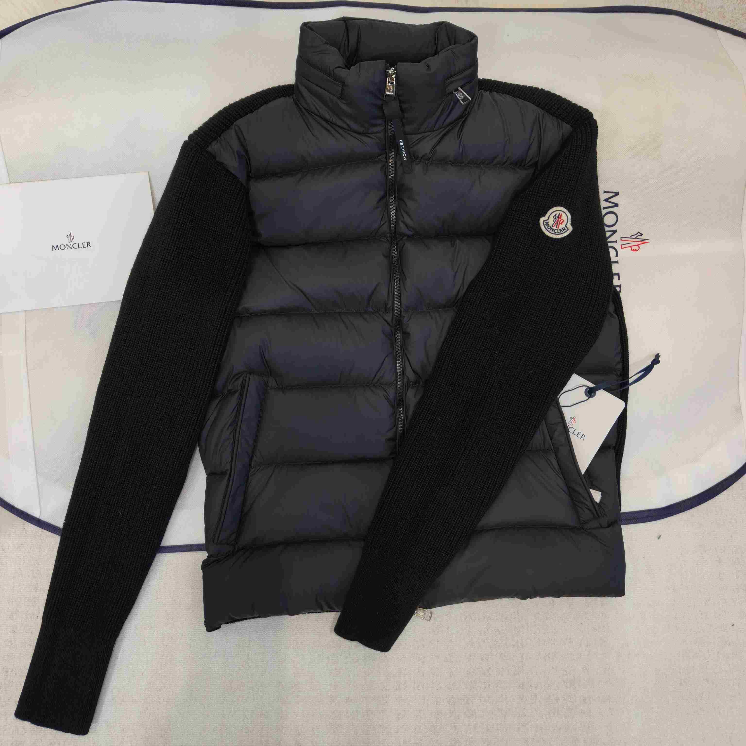 Moncler Padded Wool & Cashmere Zip-Up Cardigan - FashionPlug