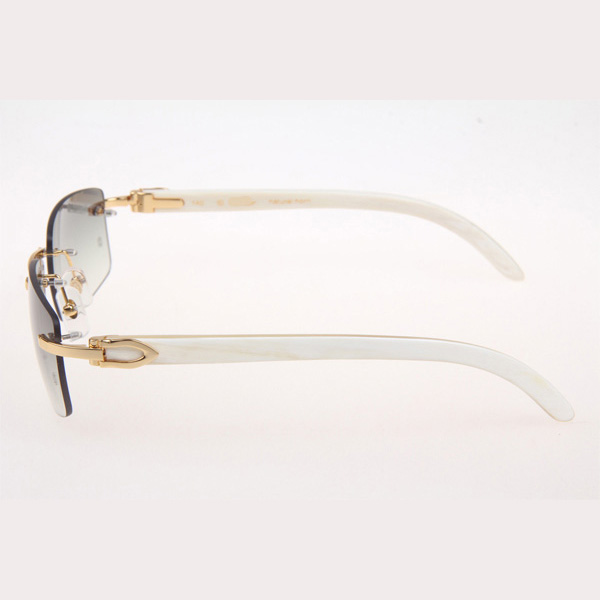 Cartier CT_3524012 White Buffalo Sunglasses In Gold Grey - FashionPlug