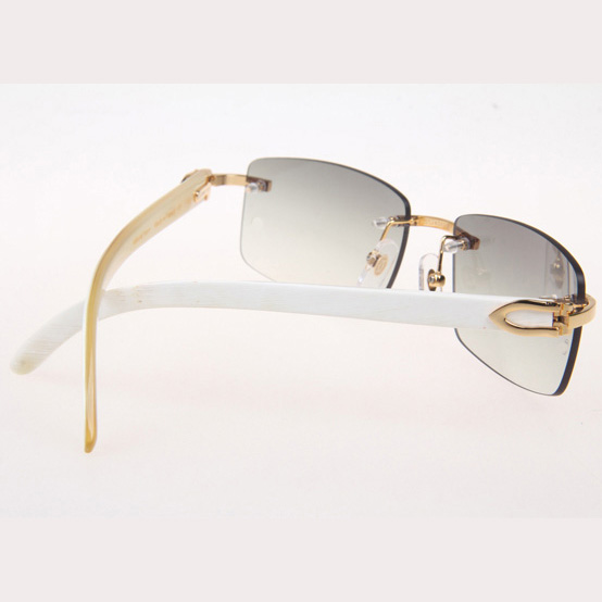 Cartier CT_3524012 White Buffalo Sunglasses In Gold Grey - FashionPlug