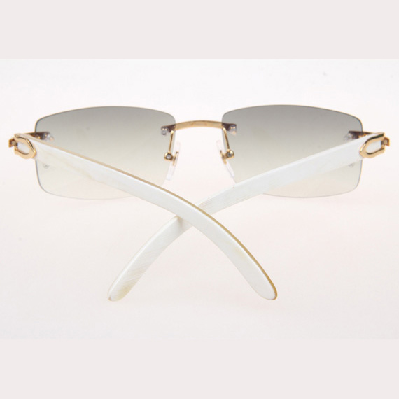 Cartier CT_3524012 White Buffalo Sunglasses In Gold Grey - FashionPlug