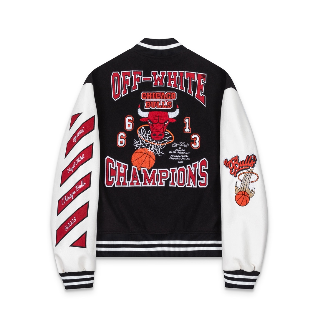 Off-White™ c/o Chicago Bulls Black Varsity - FashionPlug