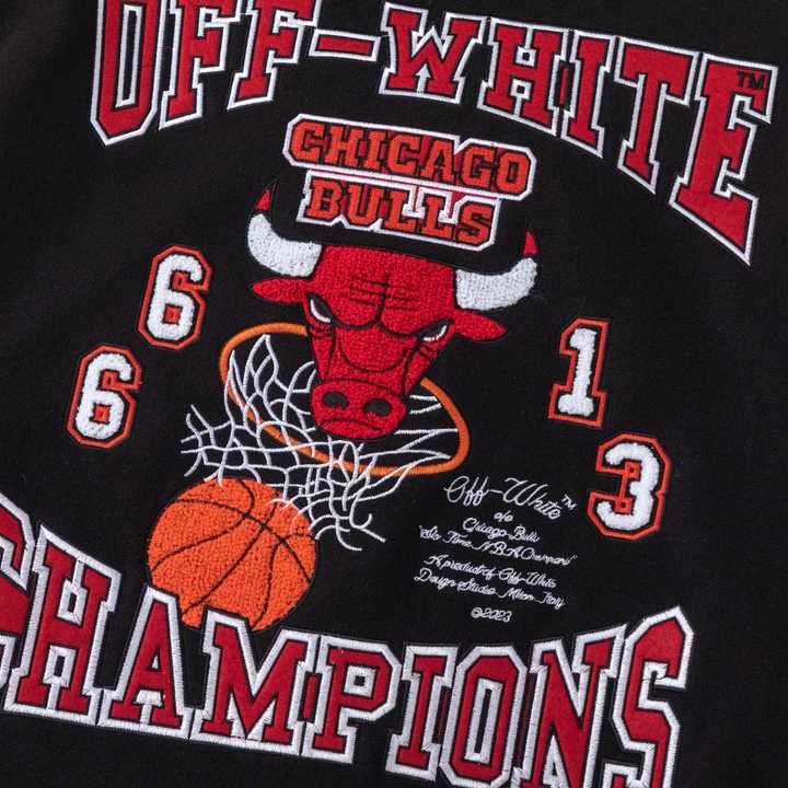Off-White™ c/o Chicago Bulls Black Varsity - FashionPlug