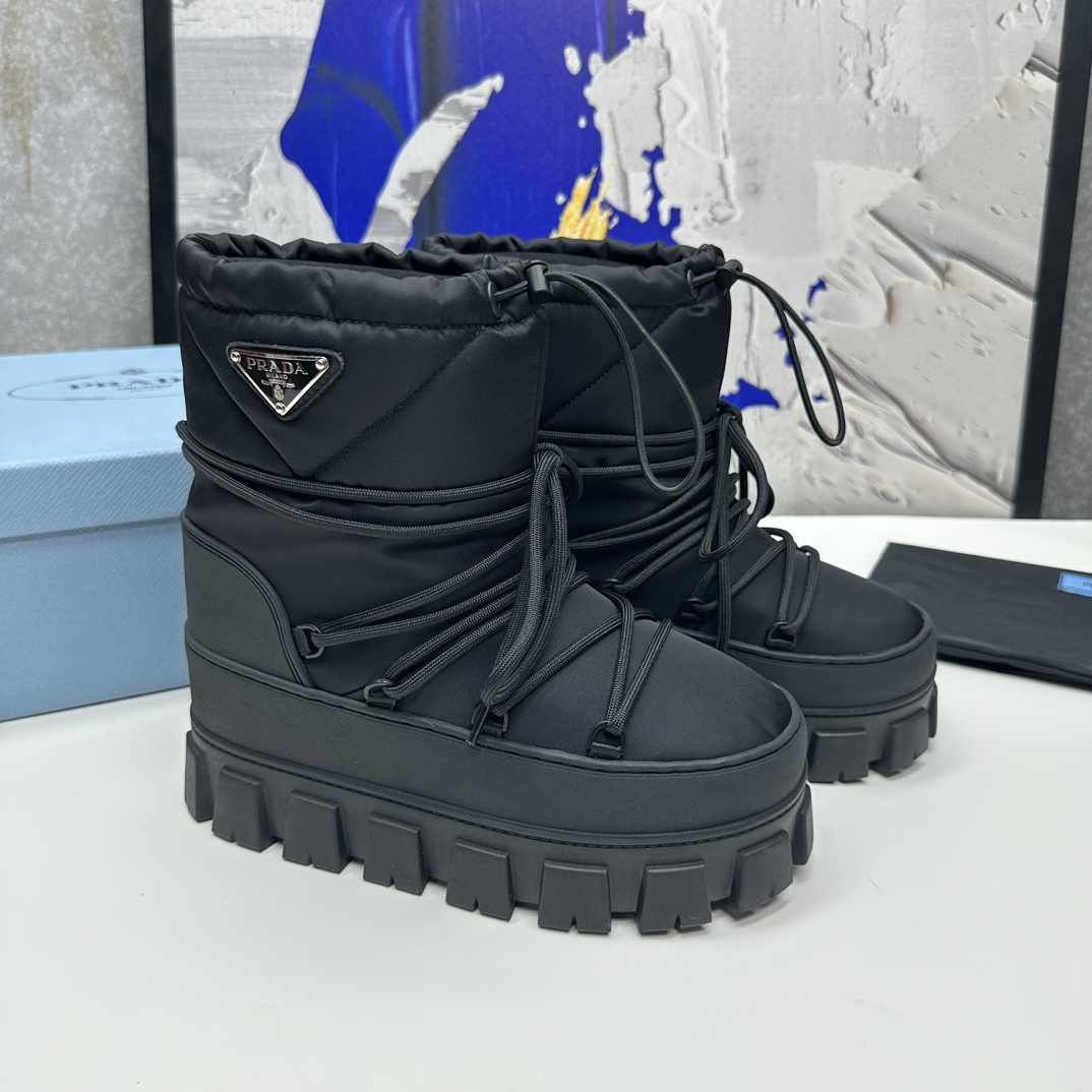Prada Nylon Gabardine Après-ski Boots - FashionPlug