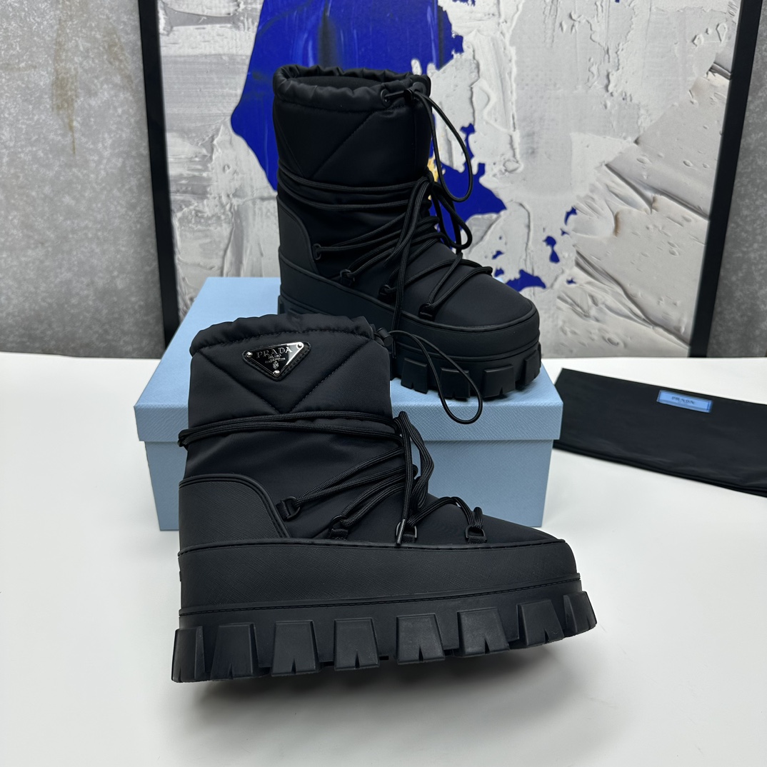 Prada Nylon Gabardine Après-ski Boots - FashionPlug