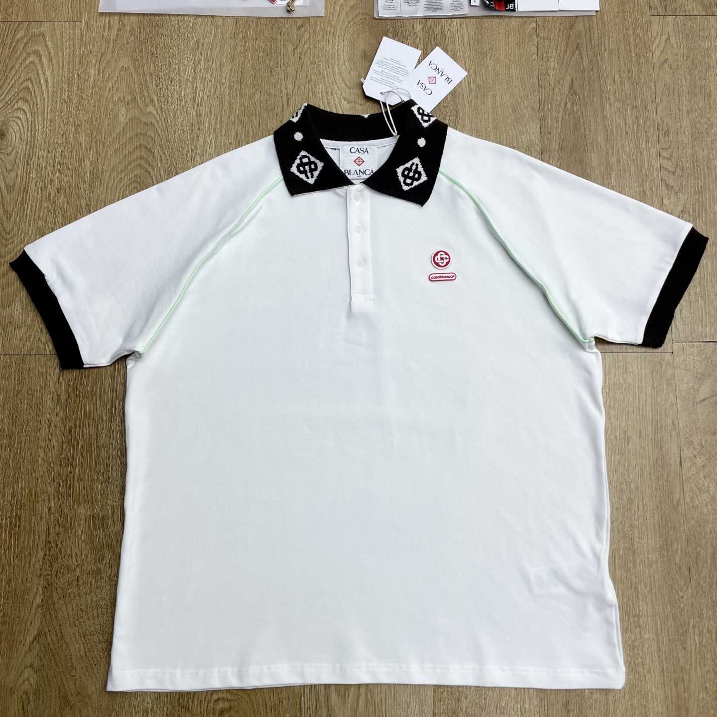 Casablanca Chenille Collar Raglan Polo Shirt   c1106 - FashionPlug