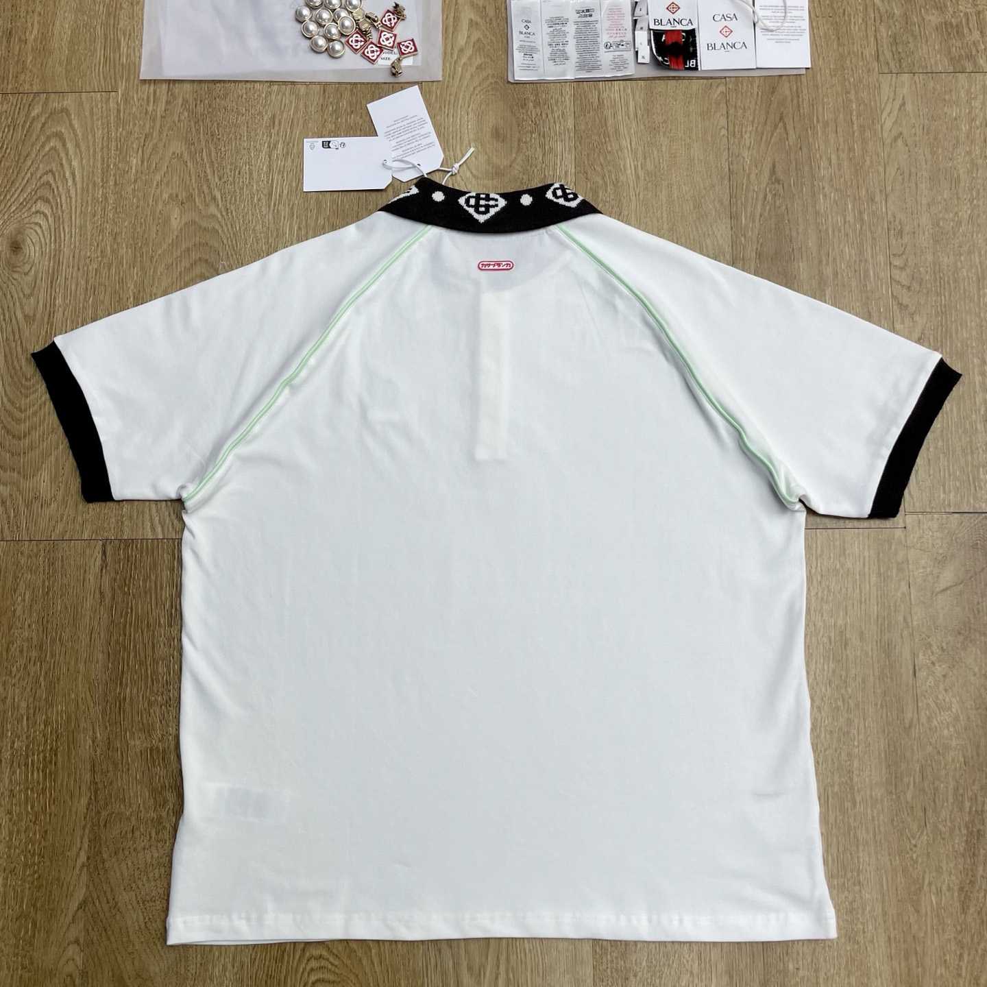 Casablanca Chenille Collar Raglan Polo Shirt   c1106 - FashionPlug