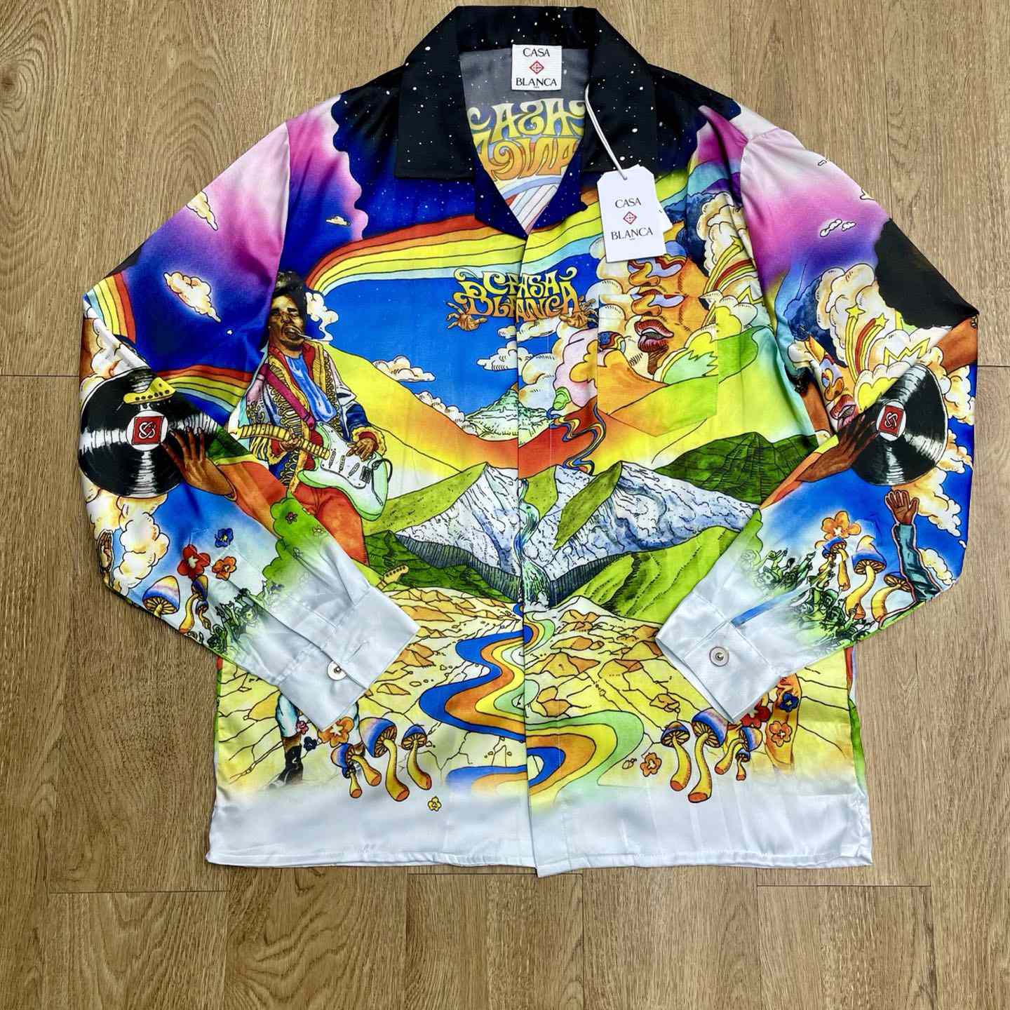 Casablanca La Musique Long Sleeve Silk Shirt   CA3550 - FashionPlug
