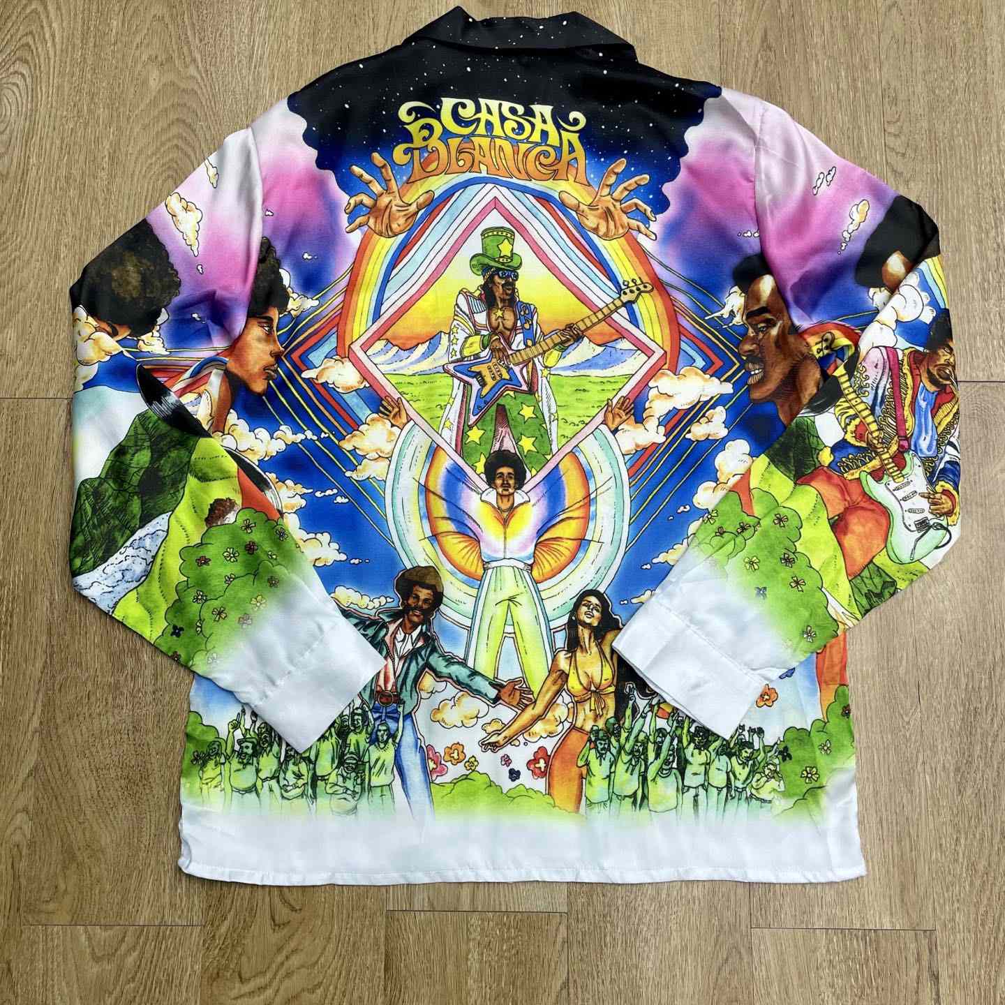 Casablanca La Musique Long Sleeve Silk Shirt   CA3550 - FashionPlug