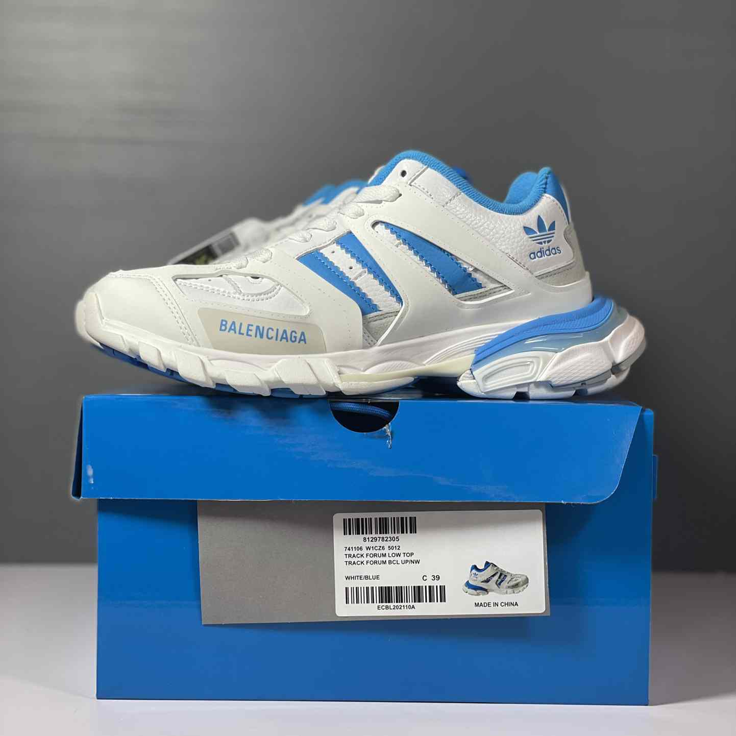 Balenciaga Track Forum x adidas White Blue - FashionPlug