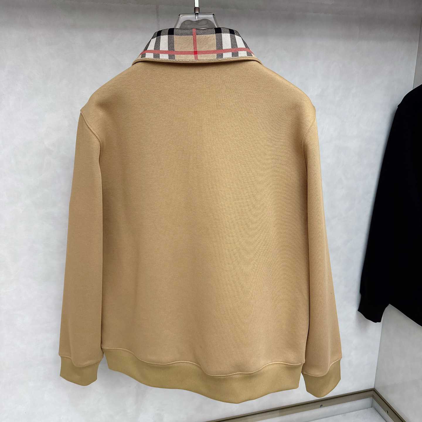 Burberry Check Collar Cotton Half-zip Sweatshirt - FashionPlug