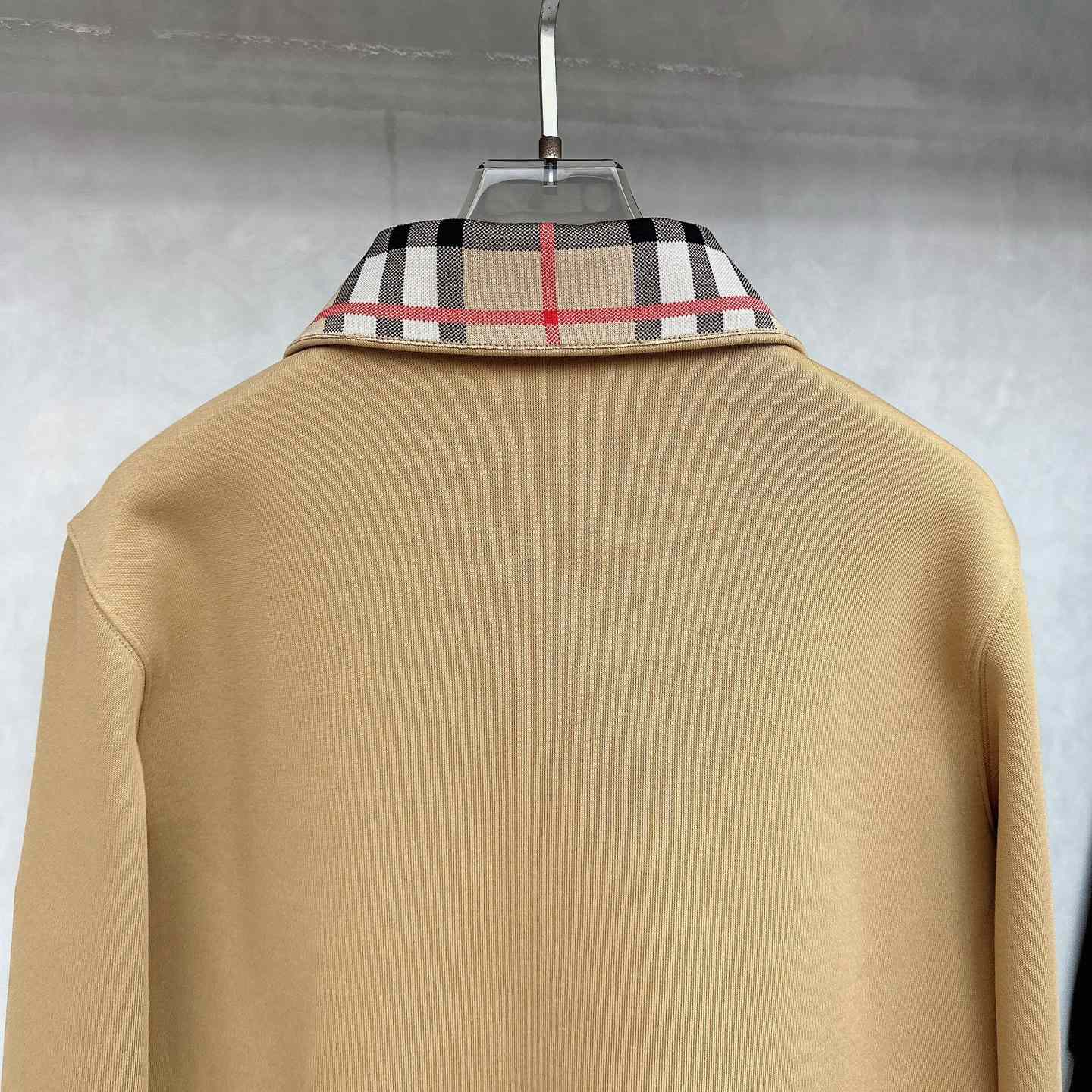 Burberry Check Collar Cotton Half-zip Sweatshirt - FashionPlug