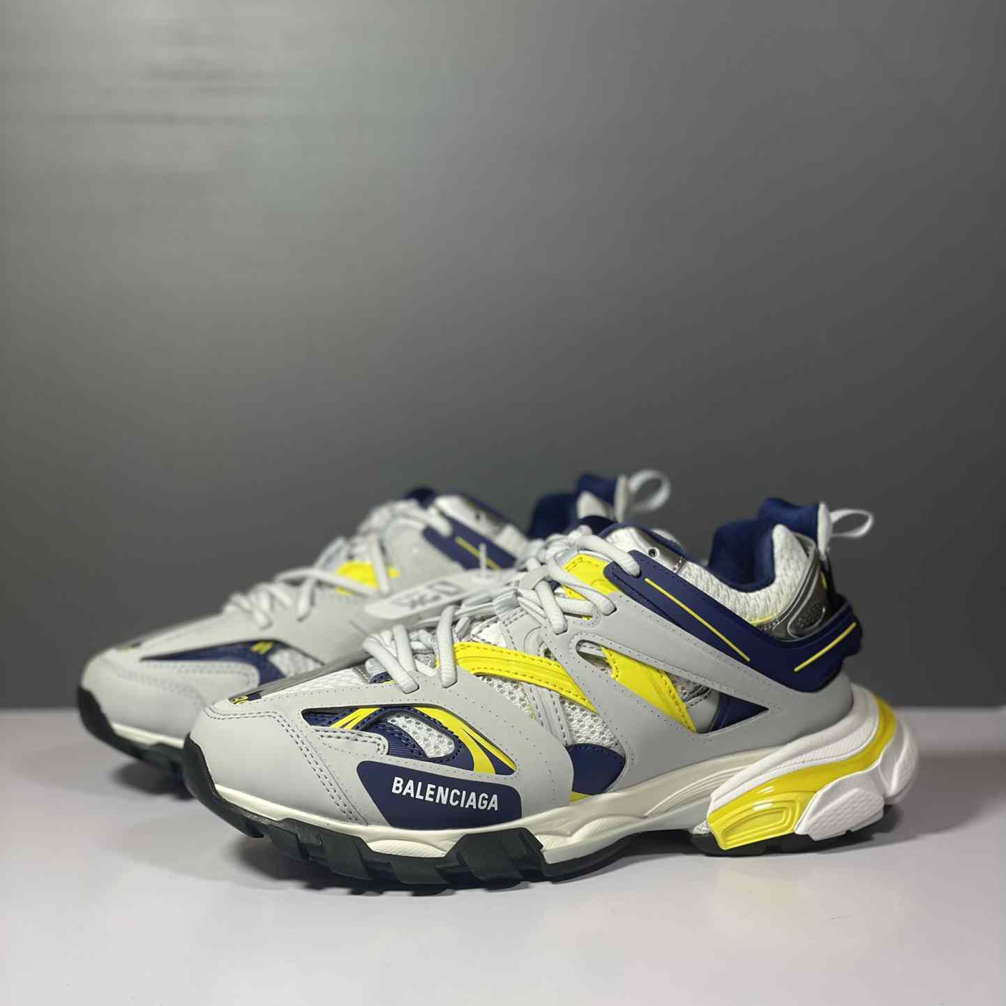 Balenciaga Track Sneaker 'White Dark Blue Yellow' - FashionPlug