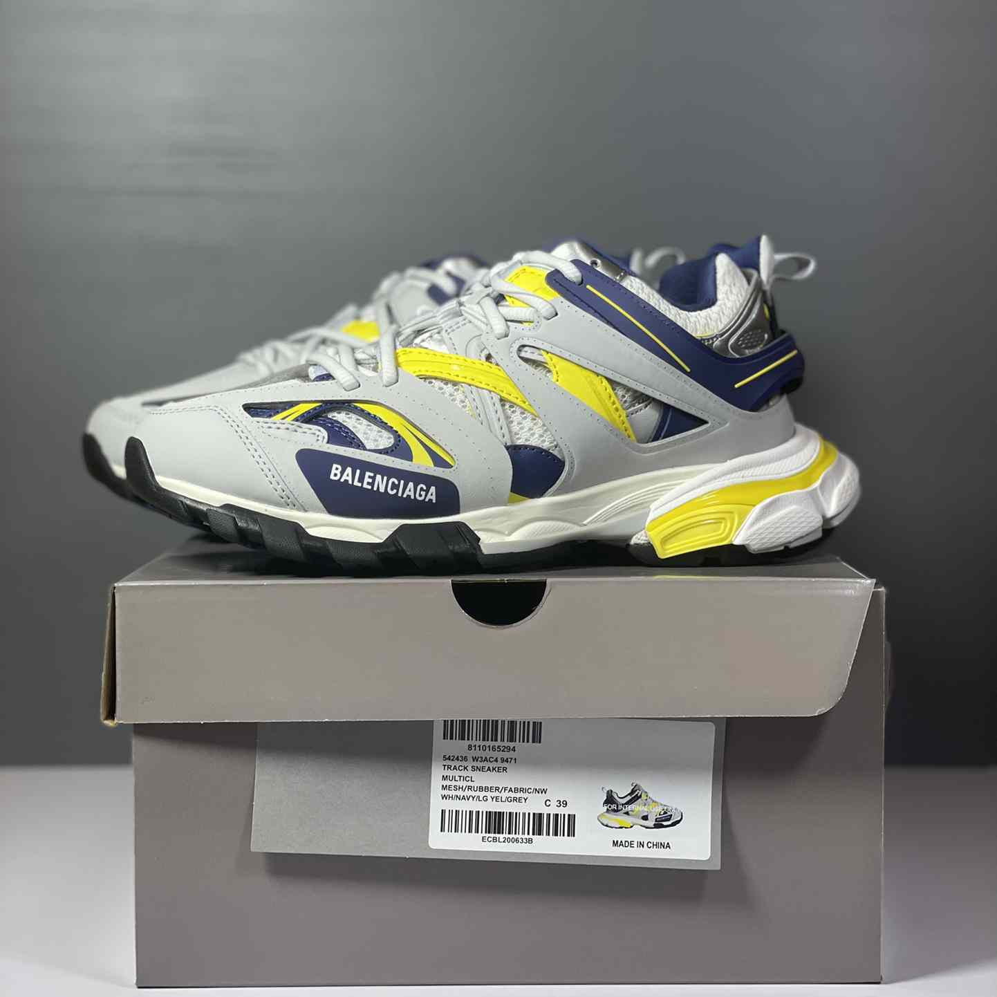 Balenciaga Track Sneaker 'White Dark Blue Yellow' - FashionPlug