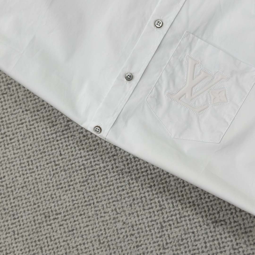 Louis Vuitton Embossed Signature Long-Sleeved Cotton Shirt   1AHVY7 - FashionPlug