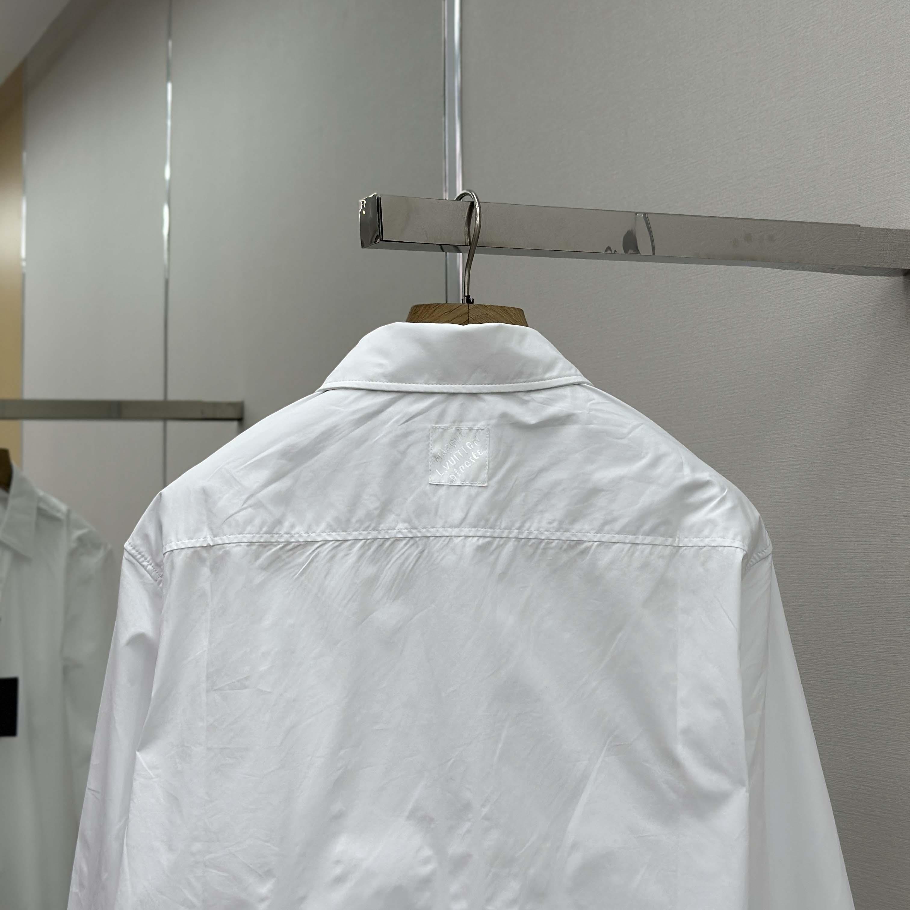 Louis Vuitton Embossed Signature Long-Sleeved Cotton Shirt   1AHVY7 - FashionPlug