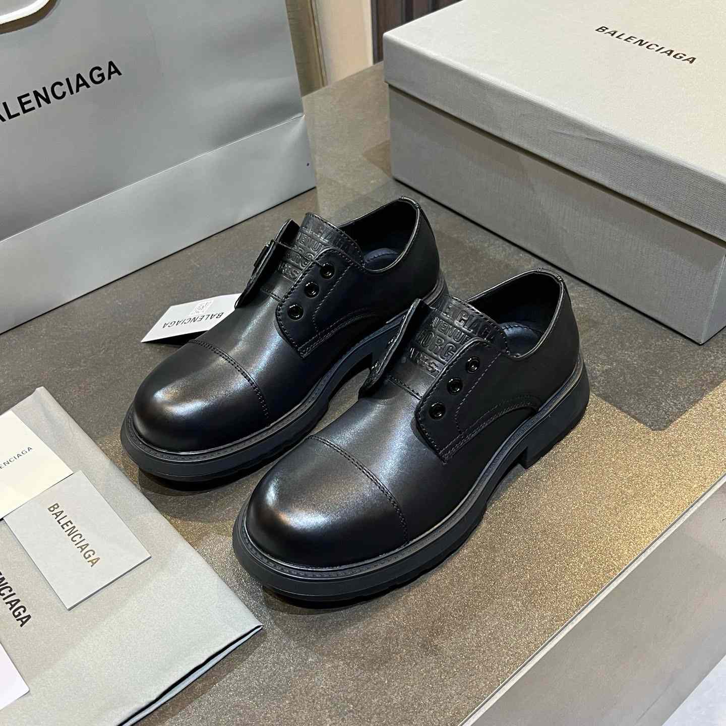 Balenciaga Truck Derby in black soft bullskin - FashionPlug