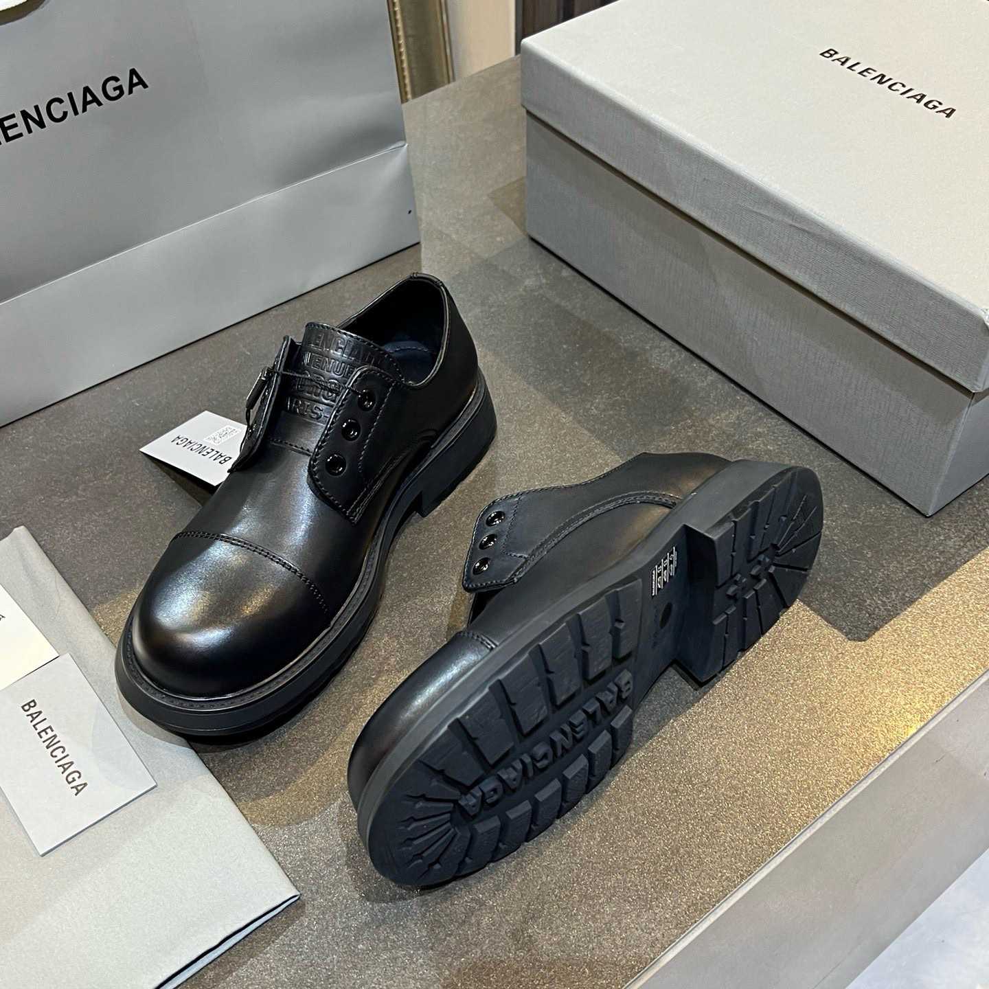 Balenciaga Truck Derby in black soft bullskin - FashionPlug