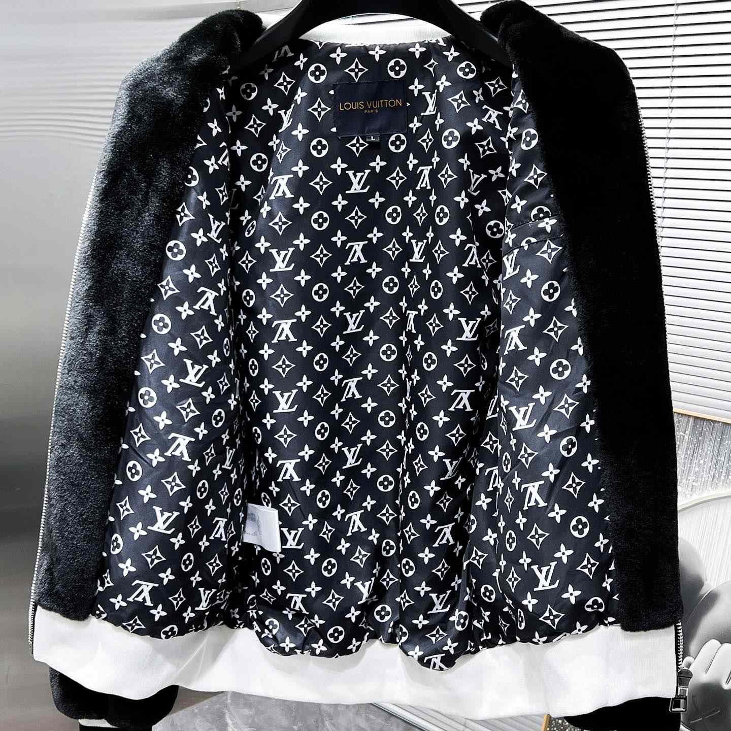 Louis Vuitton Mink Bomber  - FashionPlug