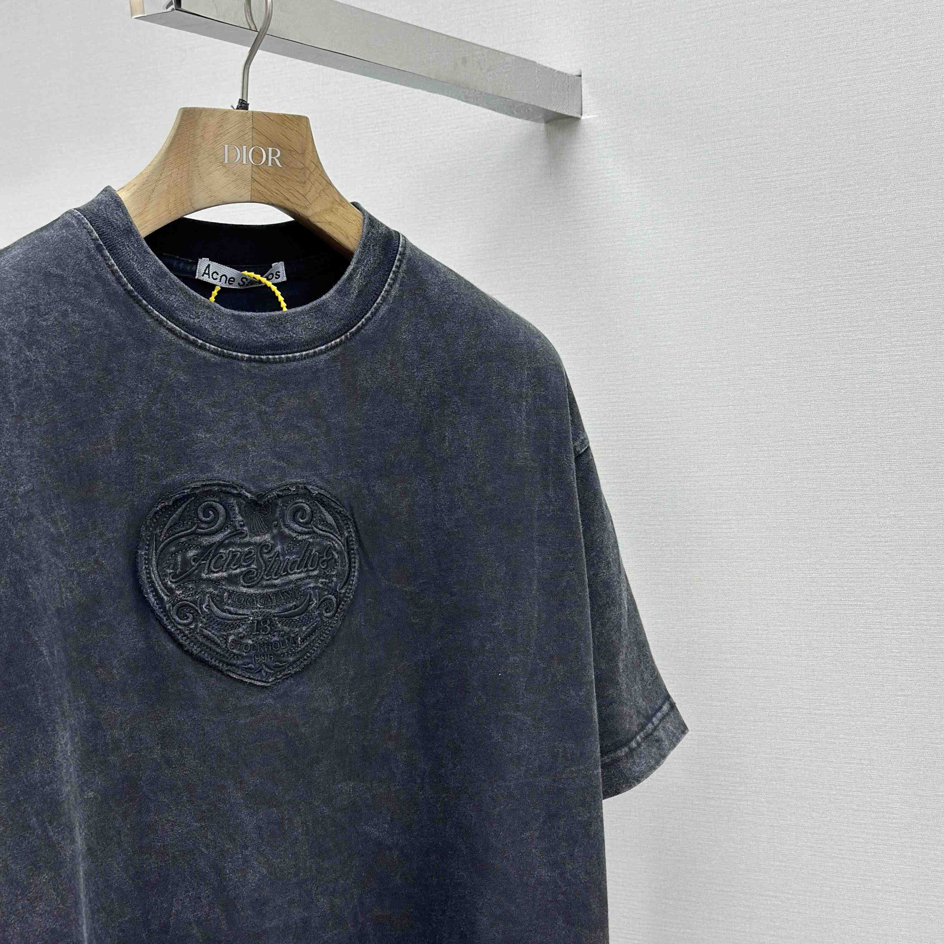 Acne Studios Logo T-shirt - Faded black - FashionPlug