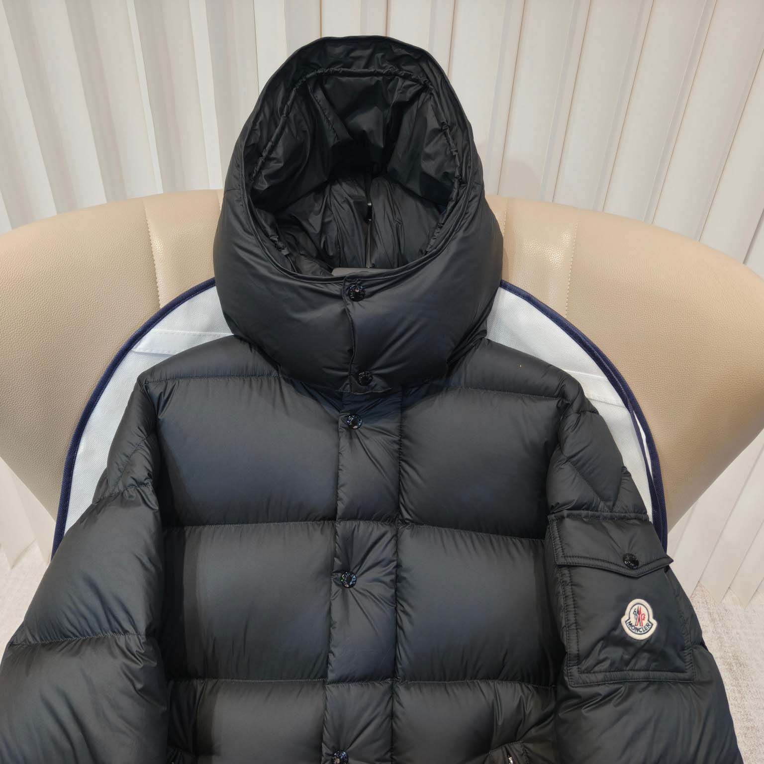 Moncler Hanoverian Hooded Long Down Jacket  - FashionPlug