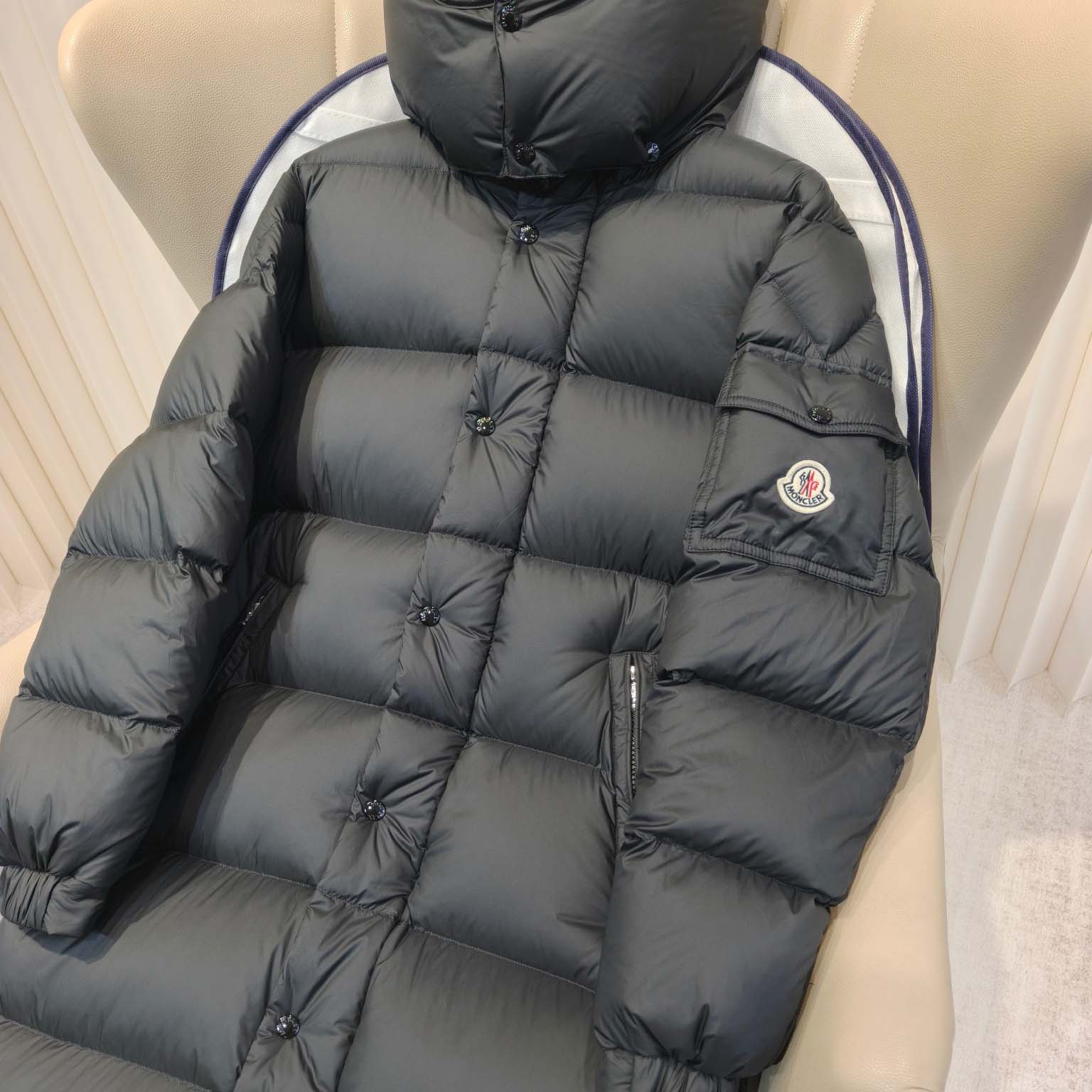 Moncler Hanoverian Hooded Long Down Jacket  - FashionPlug