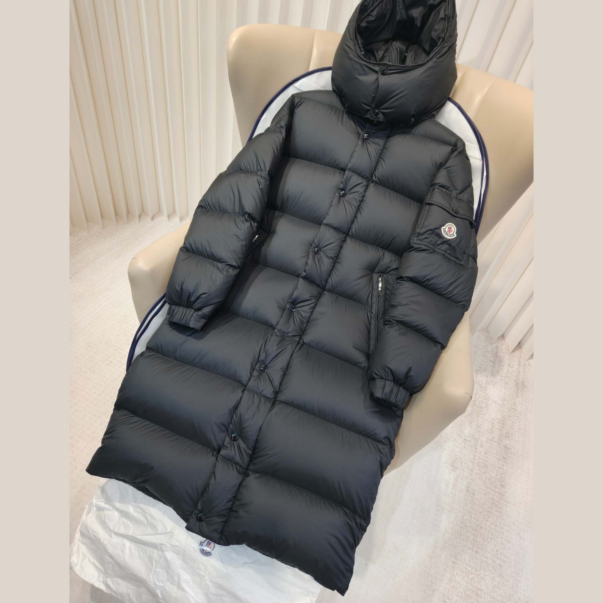 Moncler Hanoverian Hooded Long Down Jacket  - FashionPlug