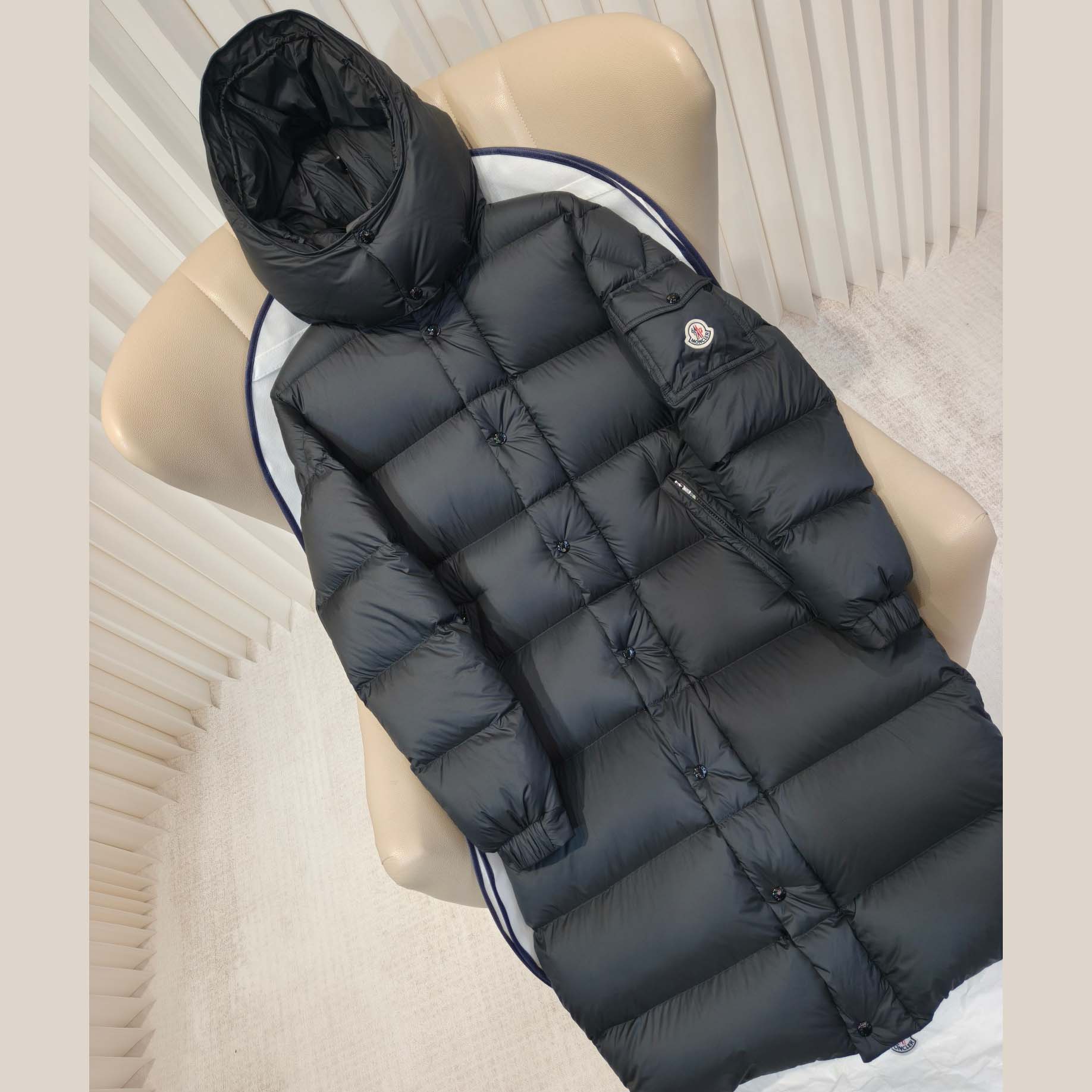 Moncler Hanoverian Hooded Long Down Jacket  - FashionPlug