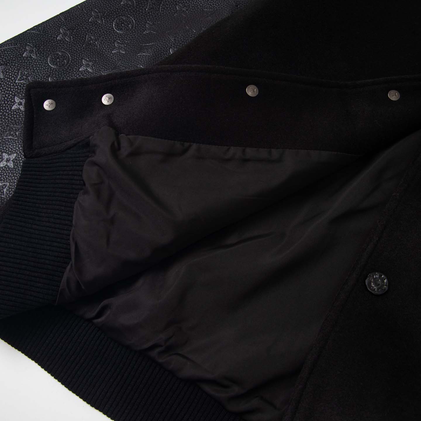  Louis Vuitton Monogram Embossed Leather and Wool Blouson  - FashionPlug