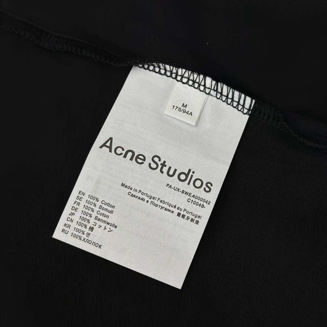 Acne Studios Logo T-shirt-Faded black - FashionPlug
