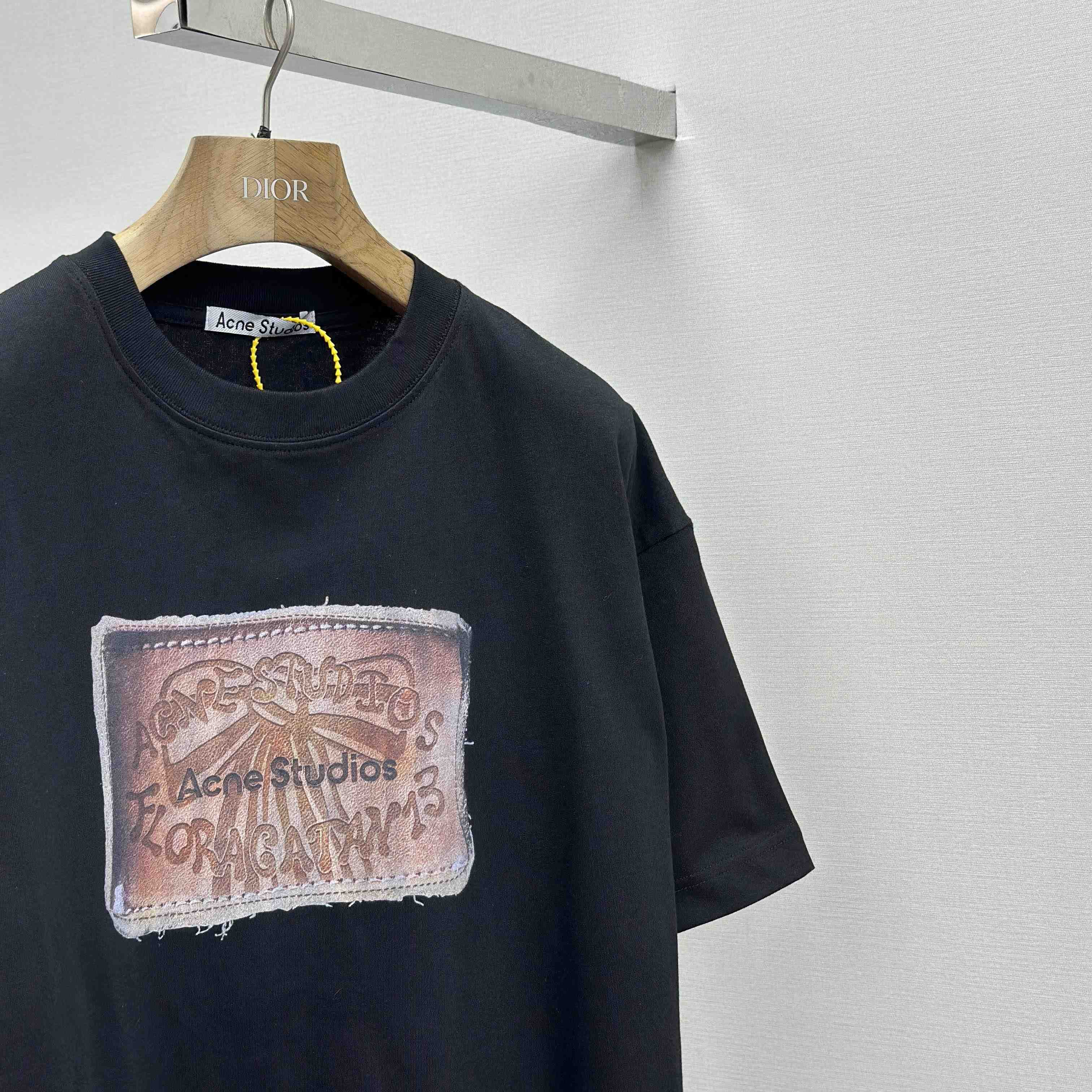 Acne Studios Logo T-shirt-Faded black - FashionPlug