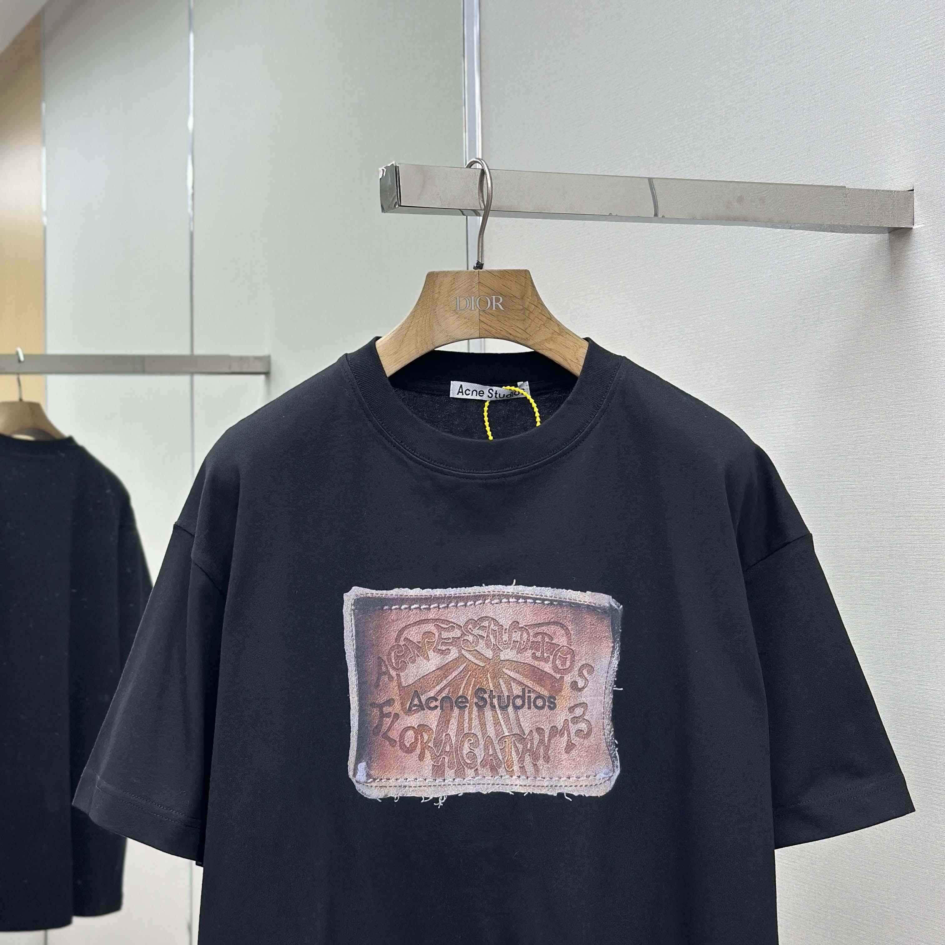 Acne Studios Logo T-shirt-Faded black - FashionPlug