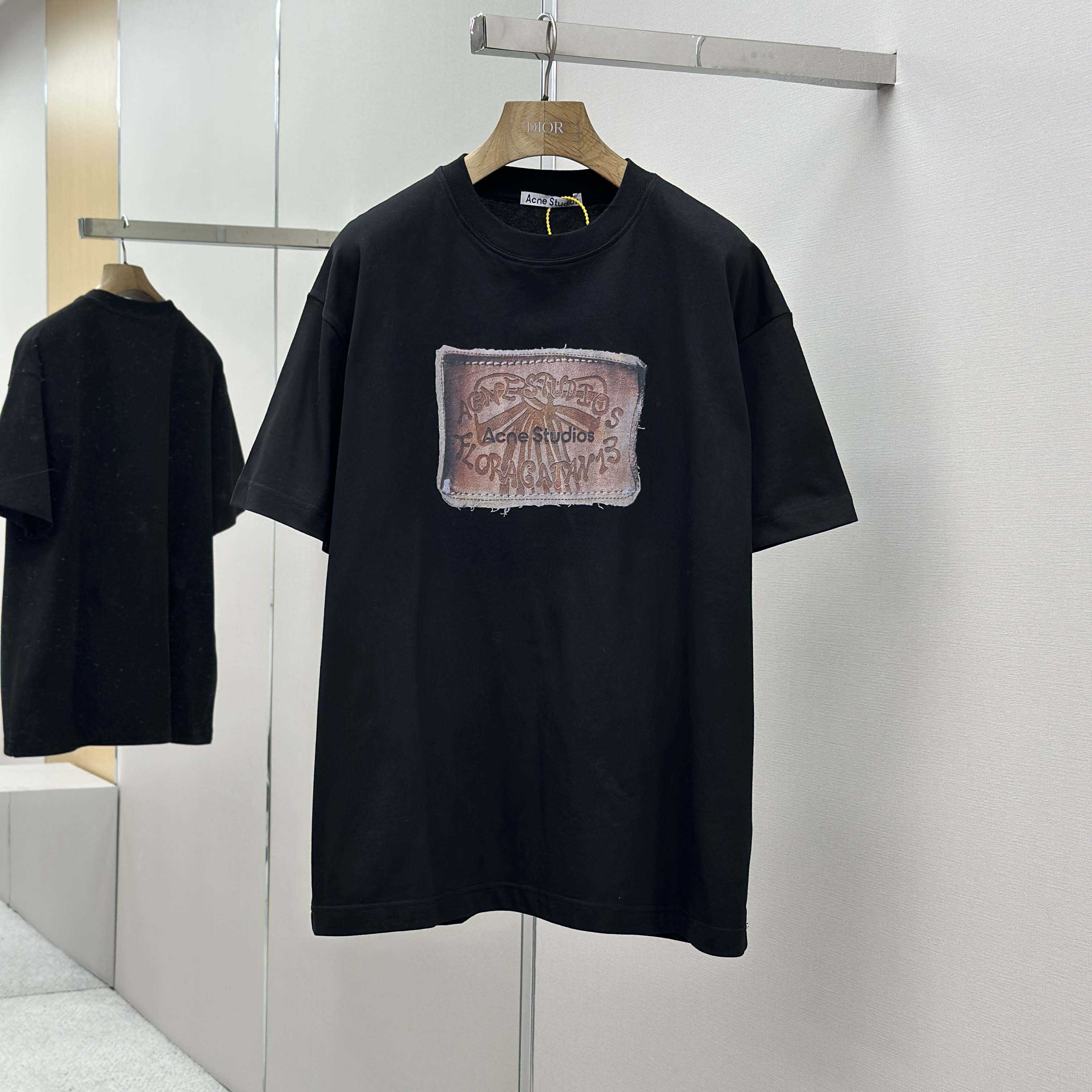 Acne Studios Logo T-shirt-Faded black - FashionPlug