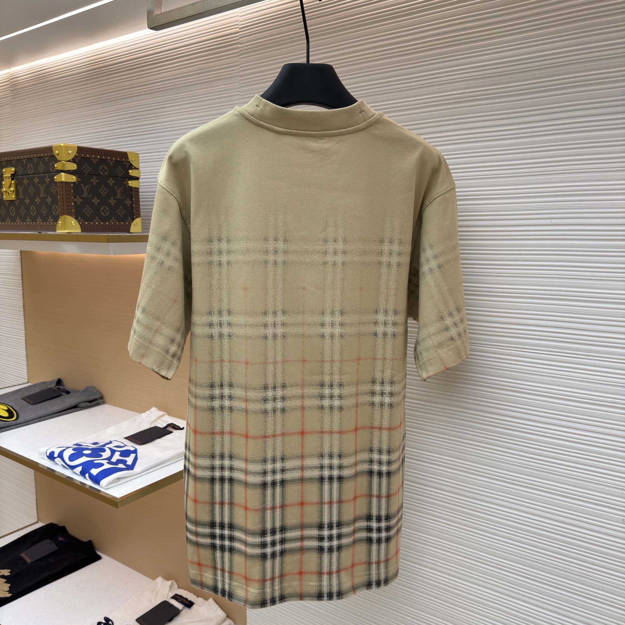 Burberry Gradient Check Cotton T-shirt - FashionPlug