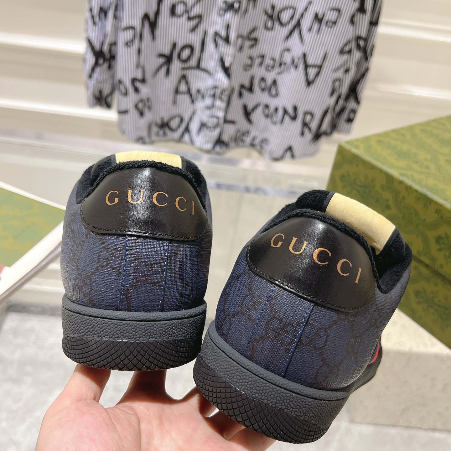 Gucci Screener 'GG Supreme - Dark Blue Red' - FashionPlug